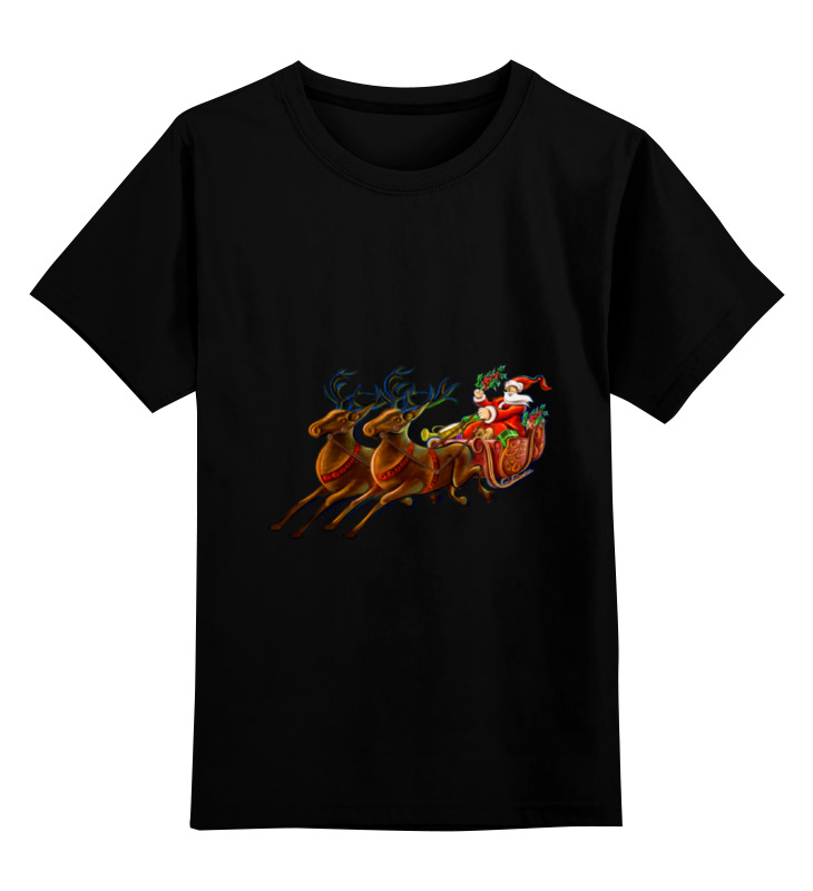 Printio Детская футболка классическая унисекс Санта клаус пазл сани с подарками