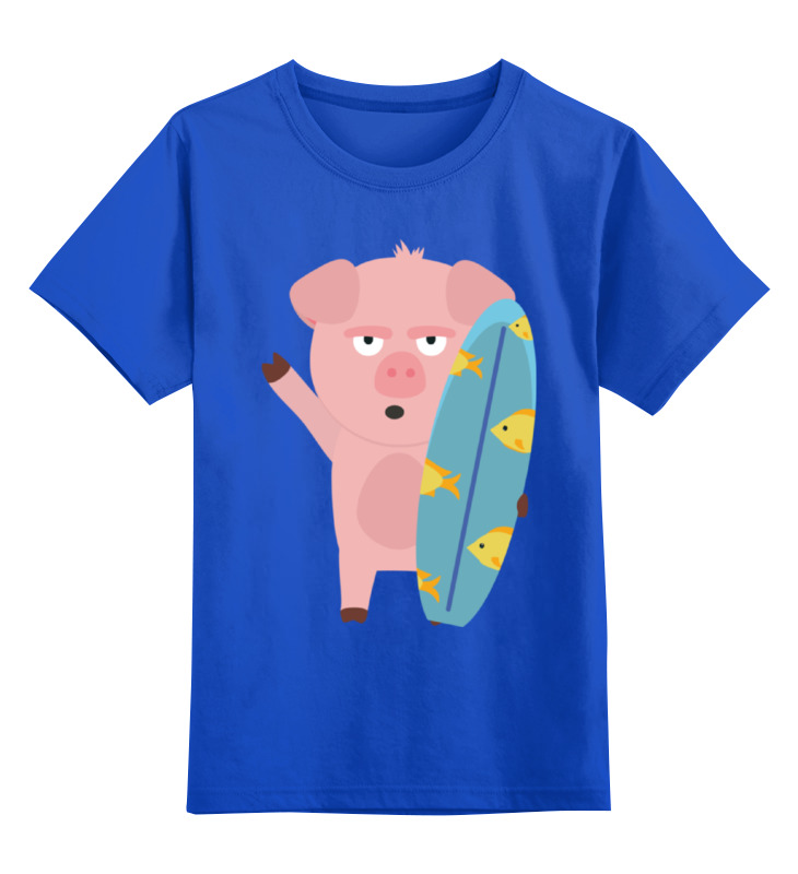 Printio Детская футболка классическая унисекс Поросёнок-сёрфер