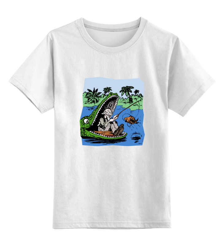 Printio Детская футболка классическая унисекс Рыбалка детская футболка милый зайчик ловит бабочек 104 белый