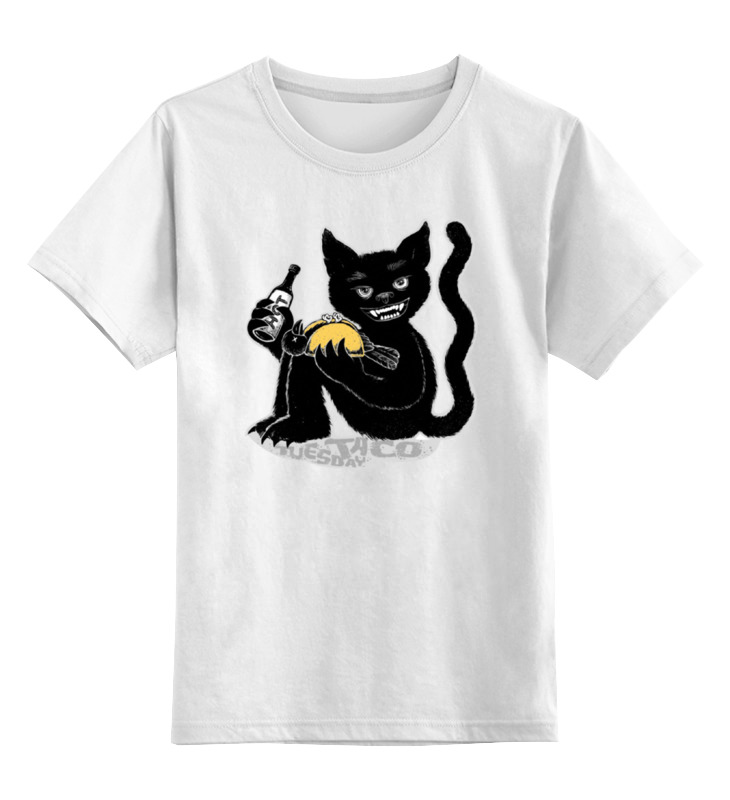 Printio Детская футболка классическая унисекс Наглый чёрной кот printio свитшот унисекс хлопковый наглый чёрной кот