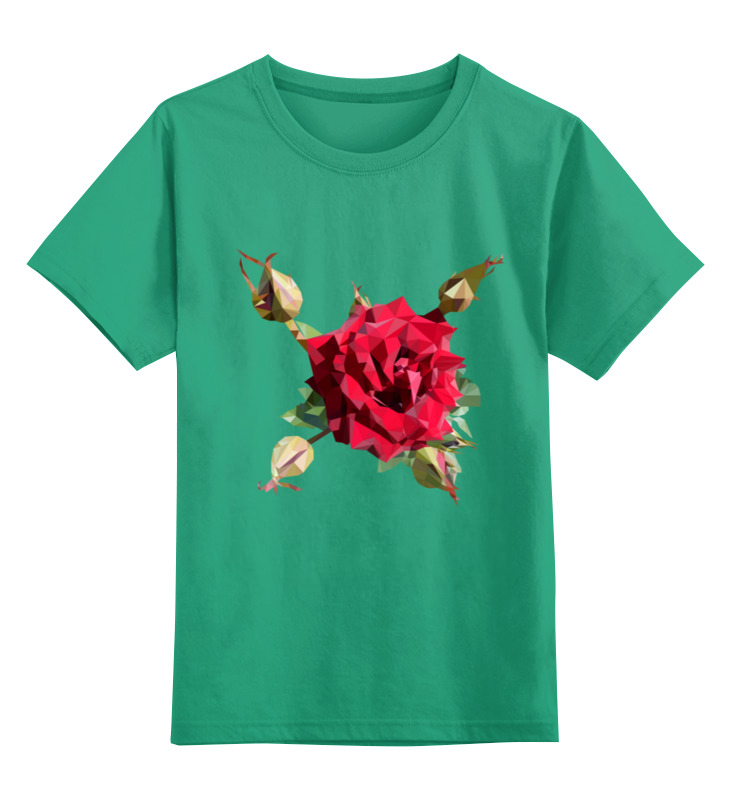 деревянные пазлы красная роза детская логика Printio Детская футболка классическая унисекс Rose low poly vector