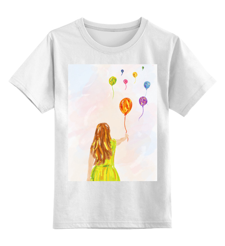 Printio Детская футболка классическая унисекс Девушка с воздушными шарами детская синяя гирлянда с воздушными шарами