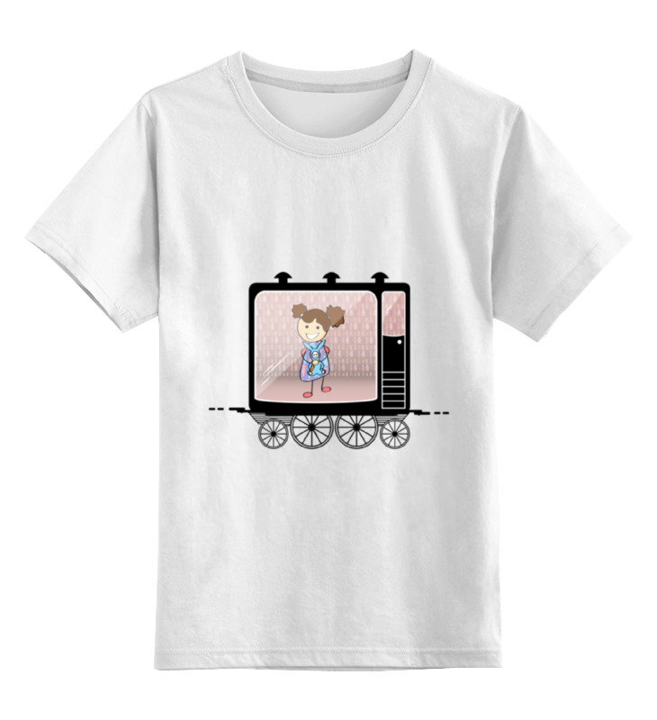 цена Printio Детская футболка классическая унисекс Девочка в вагоне поезда