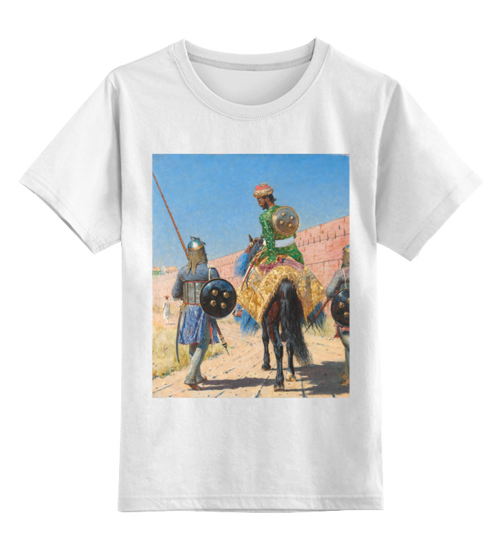Printio Детская футболка классическая унисекс Всадник-воин в джайпуре (василий верещагин) всадник воин в джайпуре василий верещагин 2845376 4xs белый