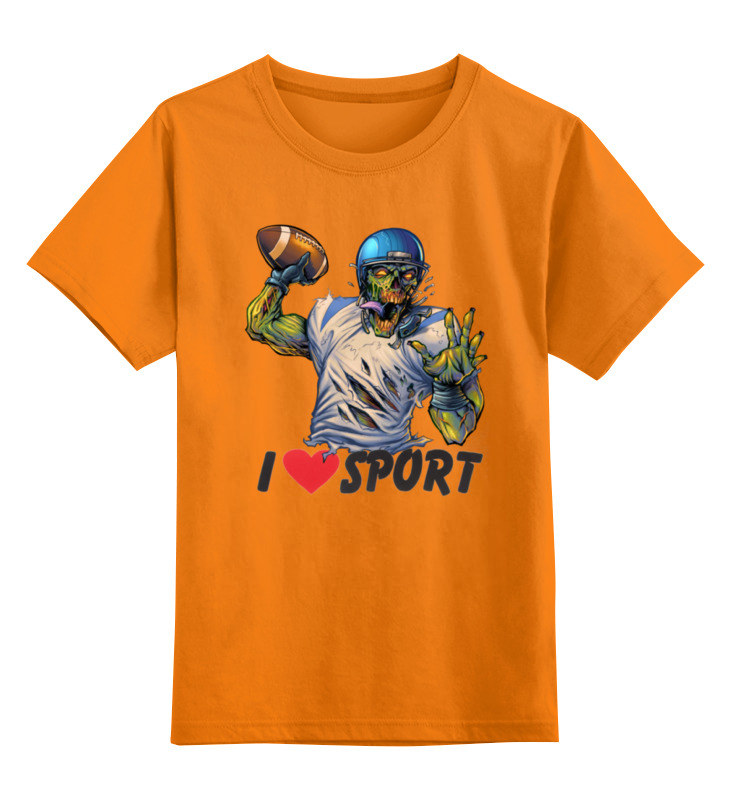 Printio Детская футболка классическая унисекс Зомби спорт - я люблю спорт printio толстовка wearcraft premium унисекс зомби спорт я люблю спорт