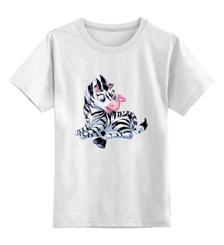 Printio Детская футболка классическая унисекс Зебра с бабочкой