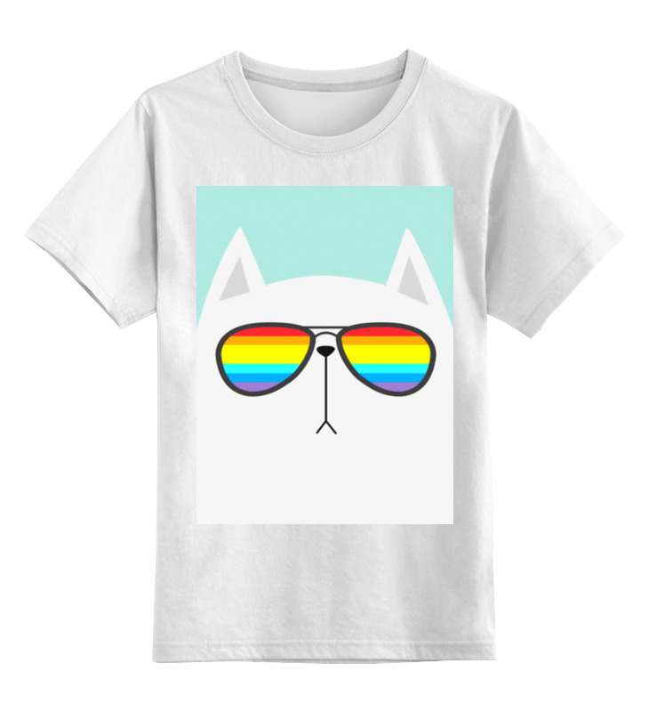 printio детская футболка классическая унисекс в семье главный кот Printio Детская футболка классическая унисекс Кот в очках