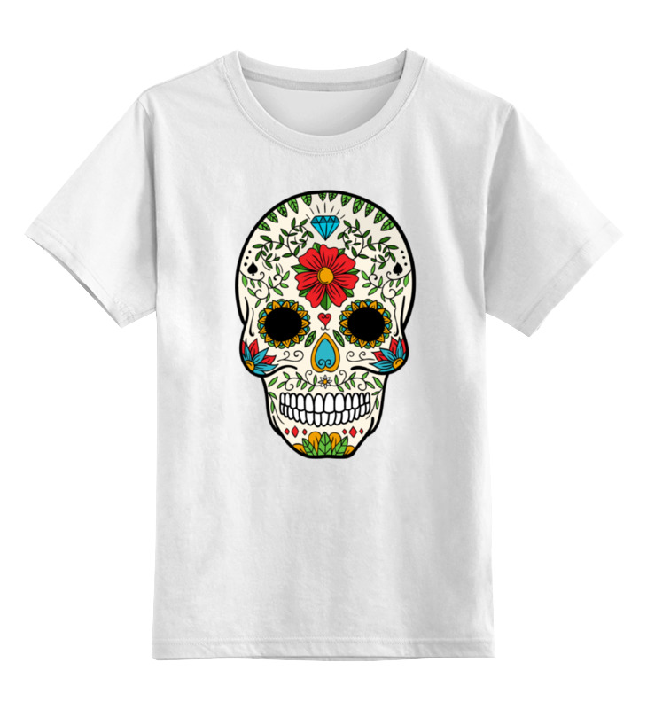 printio детская футболка классическая унисекс мексиканский череп Printio Детская футболка классическая унисекс Мексиканский череп