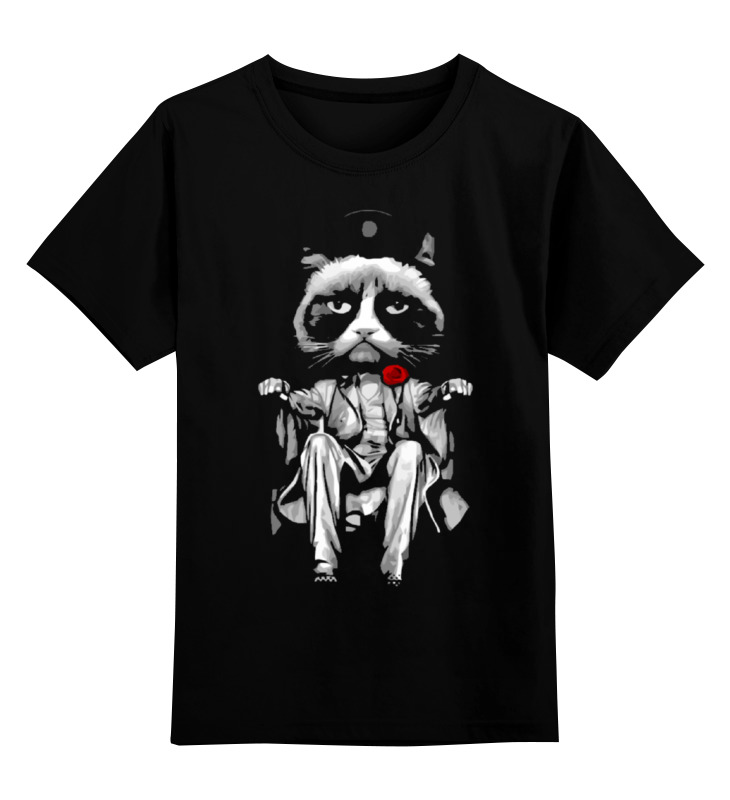 printio детская футболка классическая унисекс сердитый котик Printio Детская футболка классическая унисекс Сердитый котик (grumpy cat)
