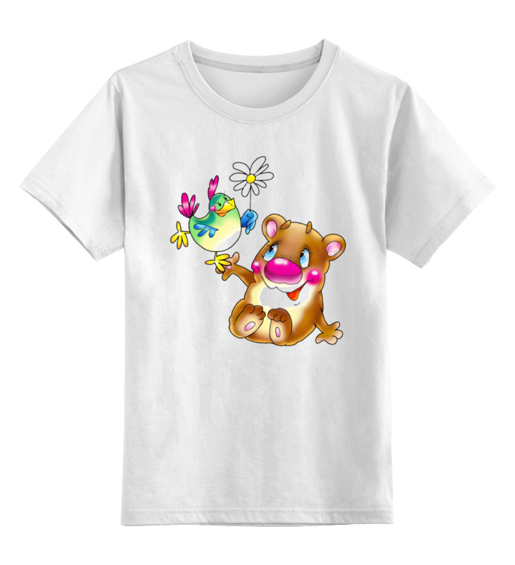 Printio Детская футболка классическая унисекс Медведь с птицей printio детская футболка классическая унисекс медведь с птицей
