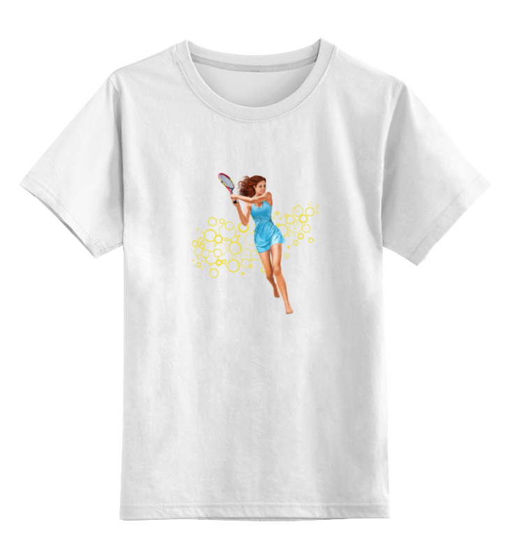 printio детская футболка классическая унисекс девушка с теннисной ракеткой Printio Детская футболка классическая унисекс Девушка с теннисной ракеткой