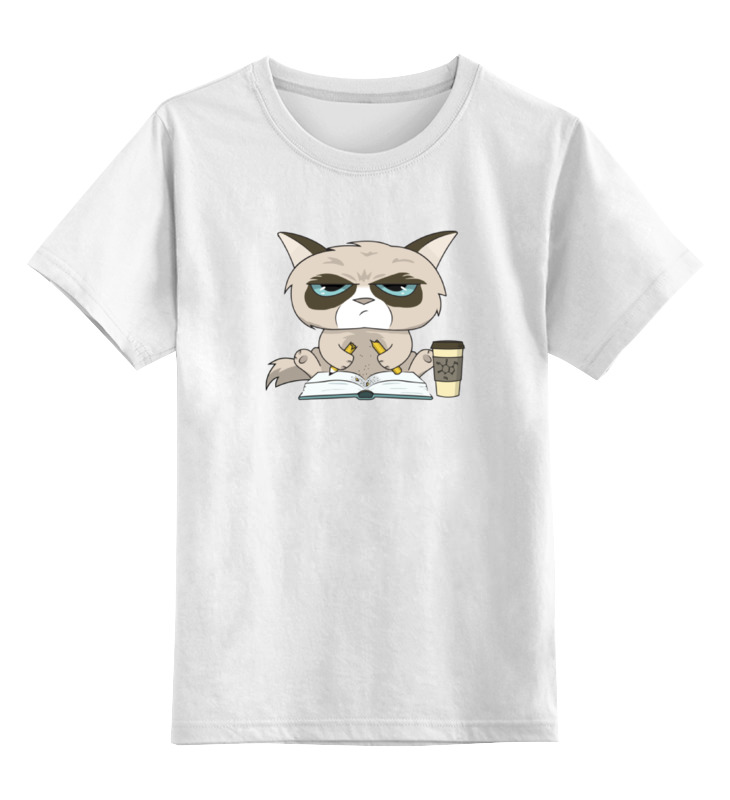 printio детская футболка классическая унисекс сердитый котик Printio Детская футболка классическая унисекс Грустный кот