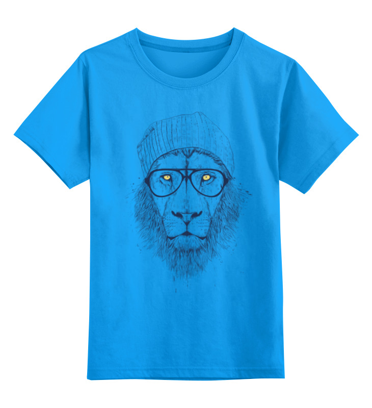 Printio Детская футболка классическая унисекс Лев в шапке детская футболка корги в шапке 164 синий
