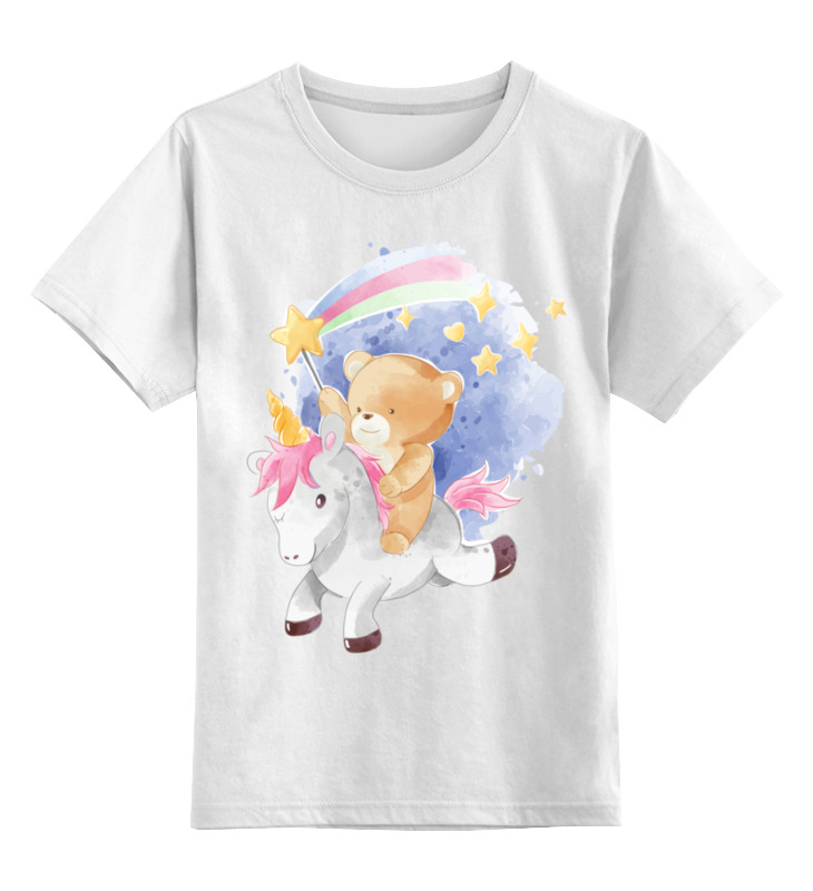 Printio Детская футболка классическая унисекс Медвежонок и единорожка космос иллюстрированный путеводитель по звездному небу