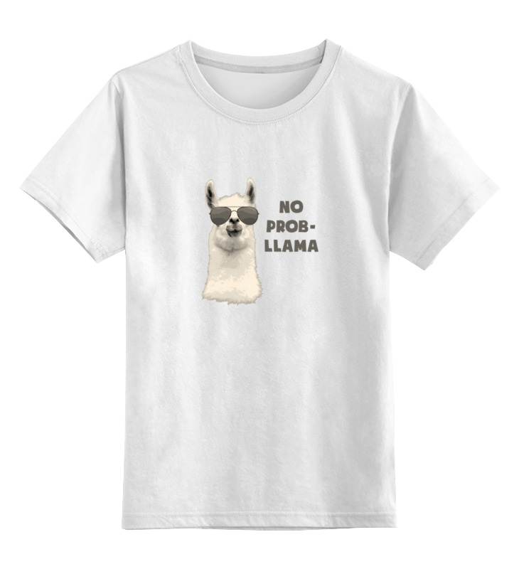 Printio Детская футболка классическая унисекс Нет проблем - no prob-llama printio майка классическая нет проблем no prob llama