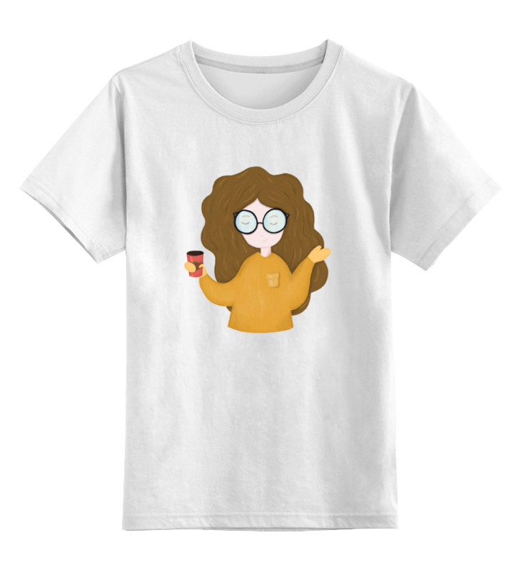 Printio Детская футболка классическая унисекс Девочка с кофе printio детская футболка классическая унисекс девочка с кофе