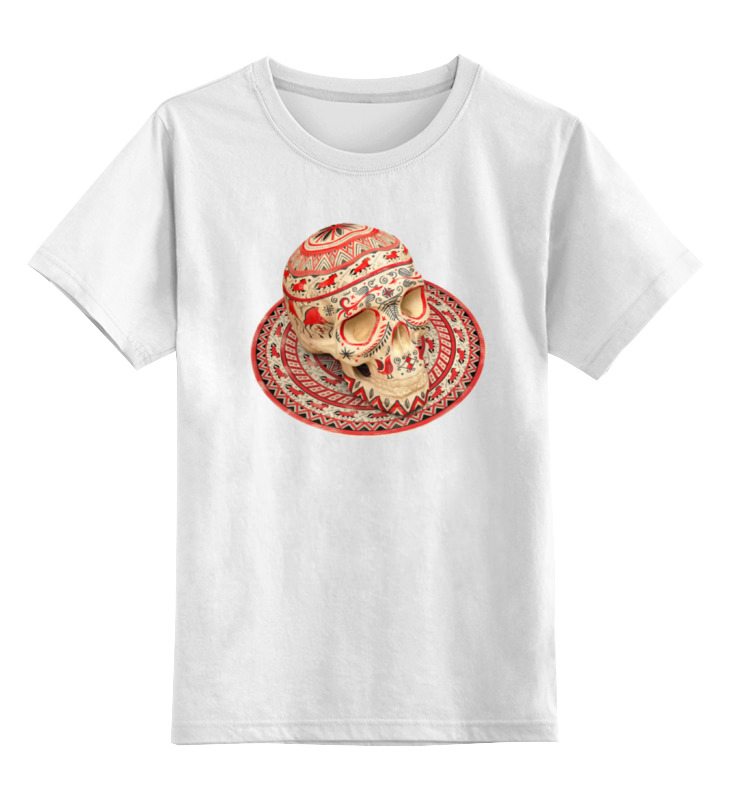 Printio Детская футболка классическая унисекс Череп (мезенская роспись)