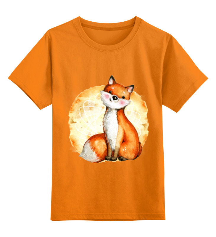 Printio Детская футболка классическая унисекс Симпатичный лисенок на оранжевом фоне printio детская футболка классическая унисекс симпатичный лисенок на белом фоне