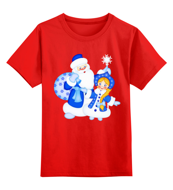 printio детская футболка классическая унисекс дед мороз и снегурочка с новым годом Printio Детская футболка классическая унисекс Дед мороз и снегурочка