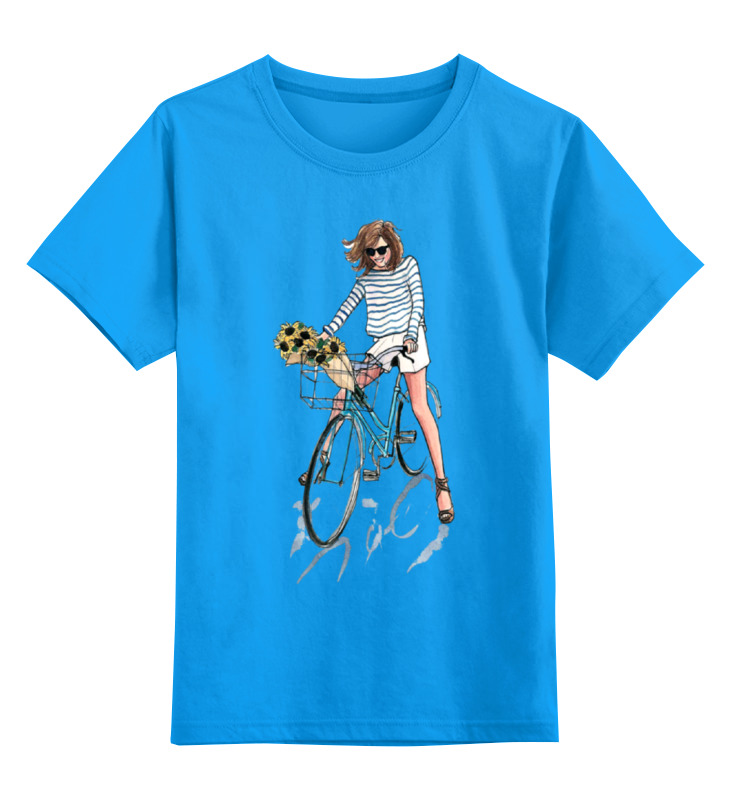 Printio Детская футболка классическая унисекс Девушка на велосипеде