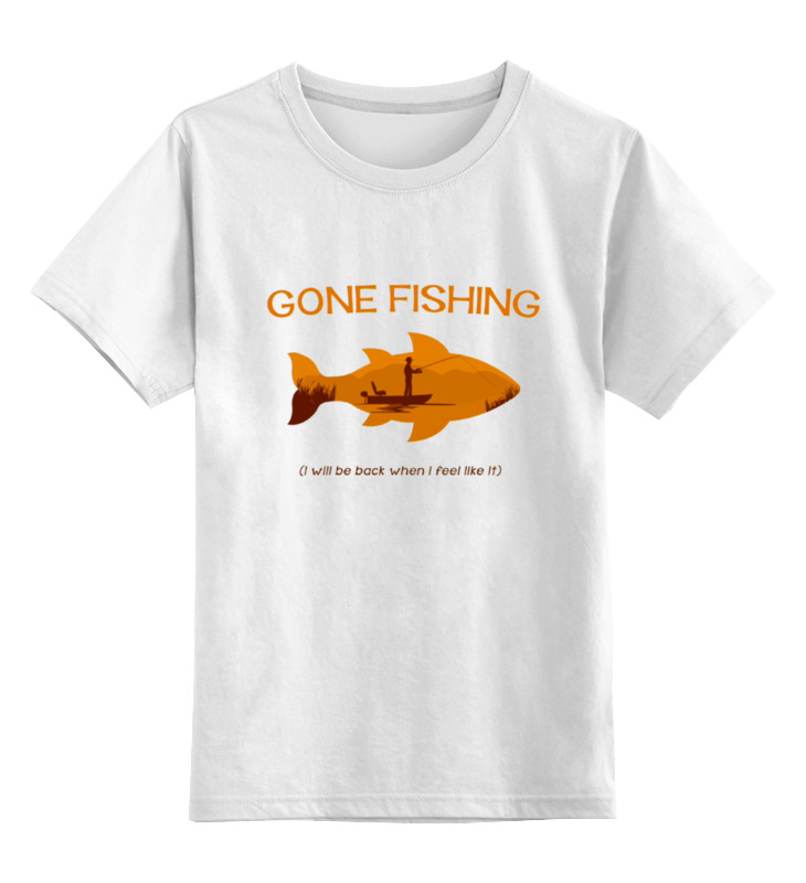 Printio Детская футболка классическая унисекс Gone fishing gone fishing белый голубой
