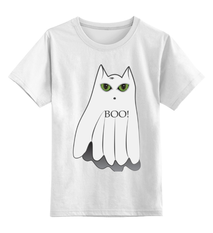 Printio Детская футболка классическая унисекс Кот привидение (универсальный) футболка printio 1719130 кот привидение универсальный размер m цвет белый