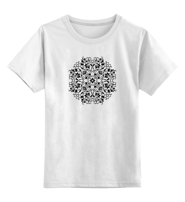 printio детская футболка классическая унисекс круговой цветочный орнамент Printio Детская футболка классическая унисекс Круговой цветочный орнамент