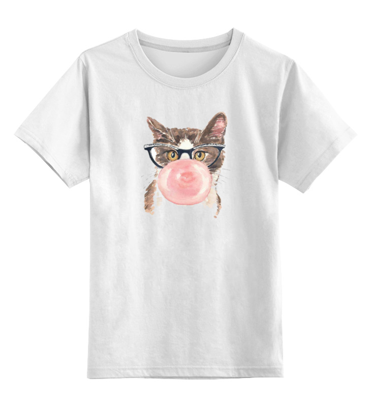 цена Printio Детская футболка классическая унисекс Забавная кошка
