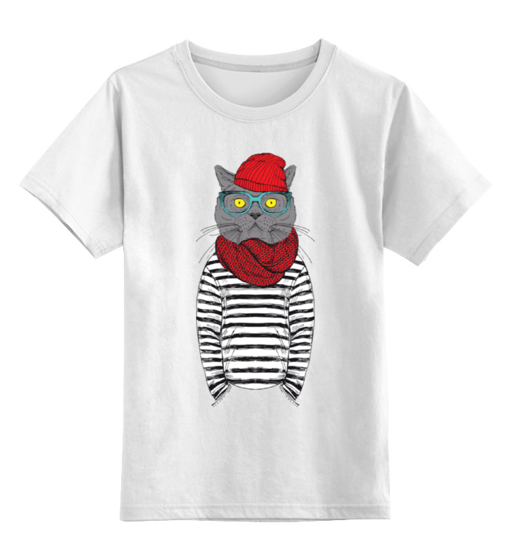 Printio Детская футболка классическая унисекс Cat hipster printio детская футболка классическая унисекс hipster bird