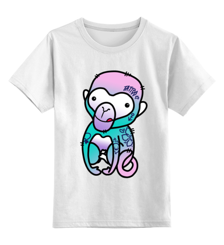 printio детская футболка классическая унисекс обезьяна с татуировками Printio Детская футболка классическая унисекс Обезьяна с татуировками