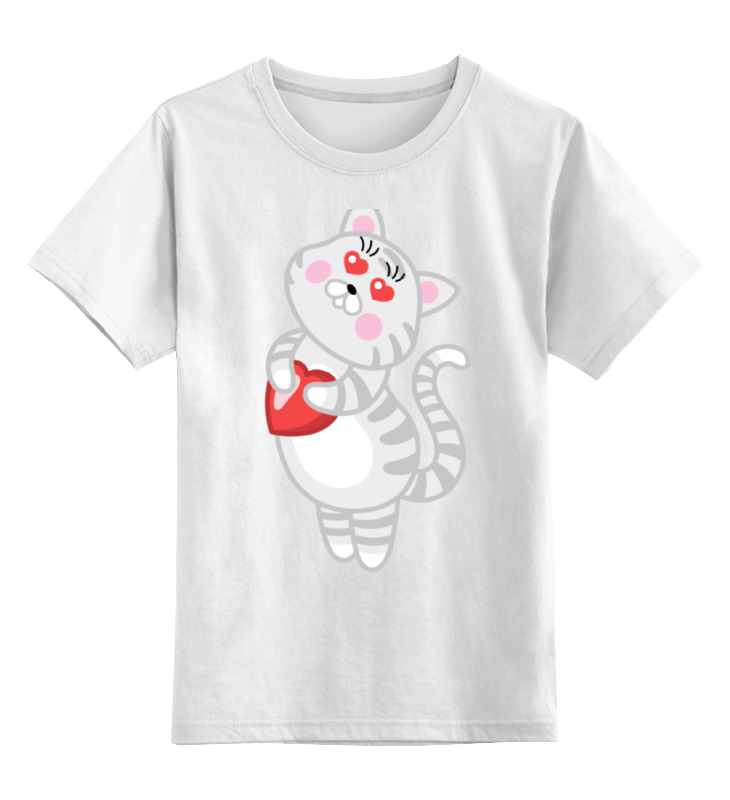 Printio Детская футболка классическая унисекс Влюбленная кошечка пазлы мечтающая русалочка детская логика