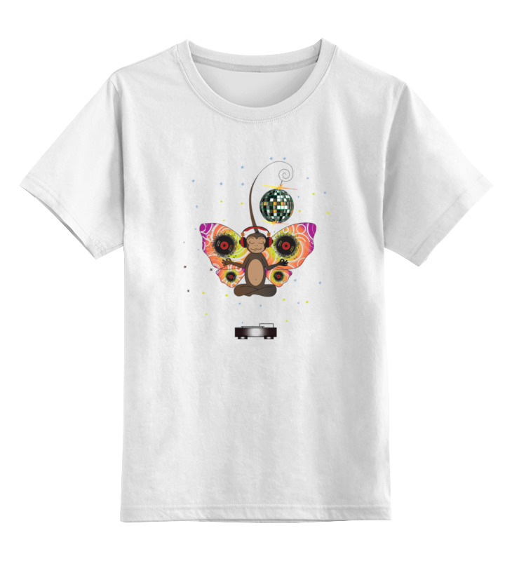 цена Printio Детская футболка классическая унисекс Обезьянка диджей