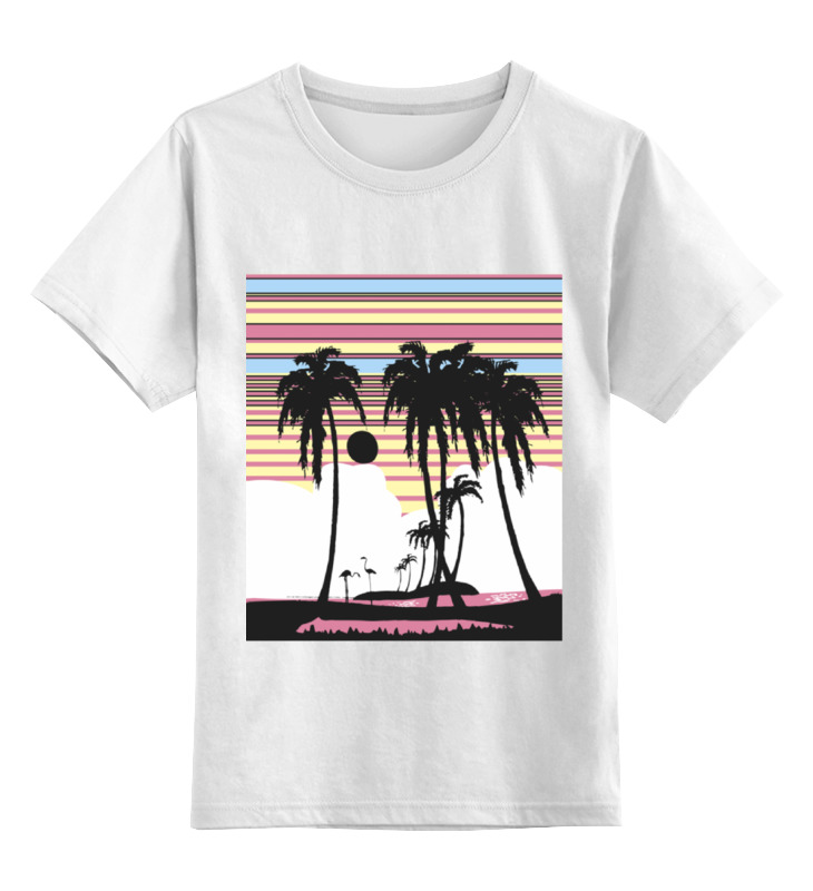 Printio Детская футболка классическая унисекс Пальмы, песок и вода цена и фото