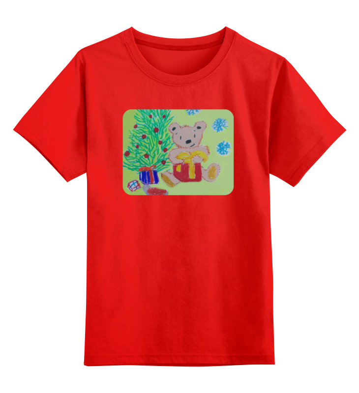 Printio Детская футболка классическая унисекс Новогодний мишка детская футболка ми мишка 164 темно розовый