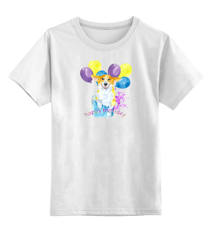 Printio Детская футболка классическая унисекс Солнечная собака. детская футболка корги 116 белый