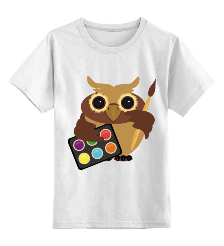 Printio Детская футболка классическая унисекс Сова-художник printio сумка сова художник