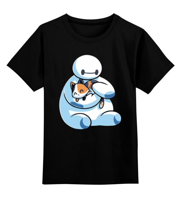 Printio Детская футболка классическая унисекс Бэймакс с котиком printio футболка классическая бэймакс с котиком