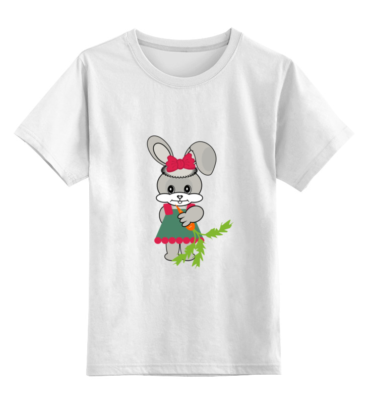 Printio Детская футболка классическая унисекс Зайка с морковкой детская футболка милый зайчик ловит бабочек 104 белый