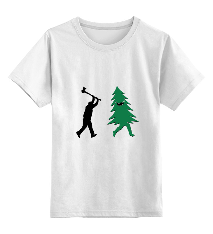 Printio Детская футболка классическая унисекс Дровосек и елка