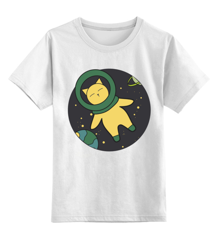 printio детская футболка классическая унисекс в семье главный кот Printio Детская футболка классическая унисекс Кот в космосе
