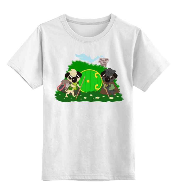 Printio Детская футболка классическая унисекс Мопсы-хоббиты собираются в поход.