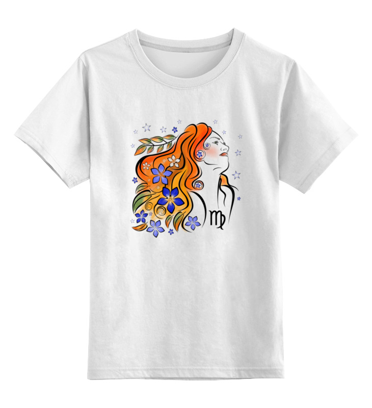 Printio Детская футболка классическая унисекс Девушка осень детская футболка рыжеволосая в очках 104 белый