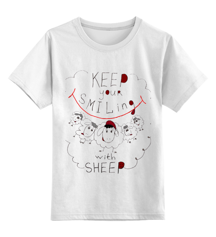 Printio Детская футболка классическая унисекс Keep your smiling sheep printio толстовка wearcraft premium унисекс keep your smiling sheep