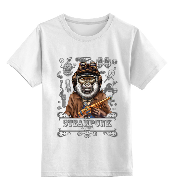 Printio Детская футболка классическая унисекс Steampunk monkey printio сумка steampunk monkey