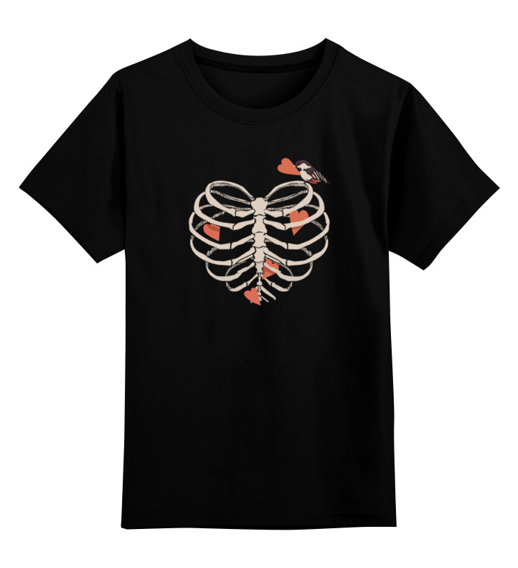 printio детская футболка классическая унисекс скелет и сердце Printio Детская футболка классическая унисекс Сердце