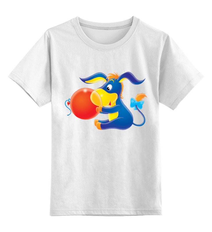 Printio Детская футболка классическая унисекс Ослик иа детская футболка синий слон с воздушным шариком 104 белый