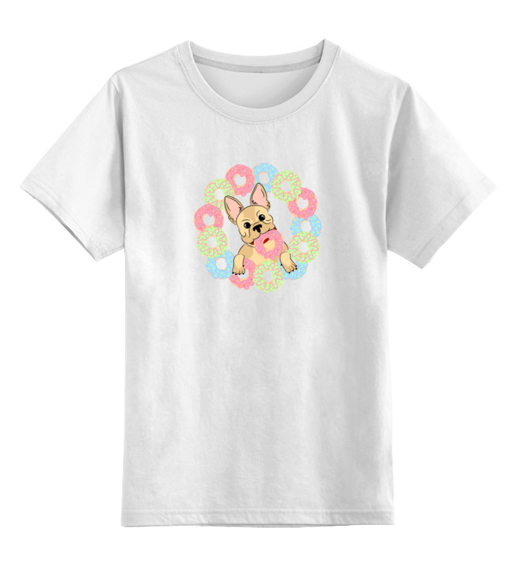 Printio Детская футболка классическая унисекс Бульдог,который любит пончики printio детская футболка классическая унисекс французский бульдог