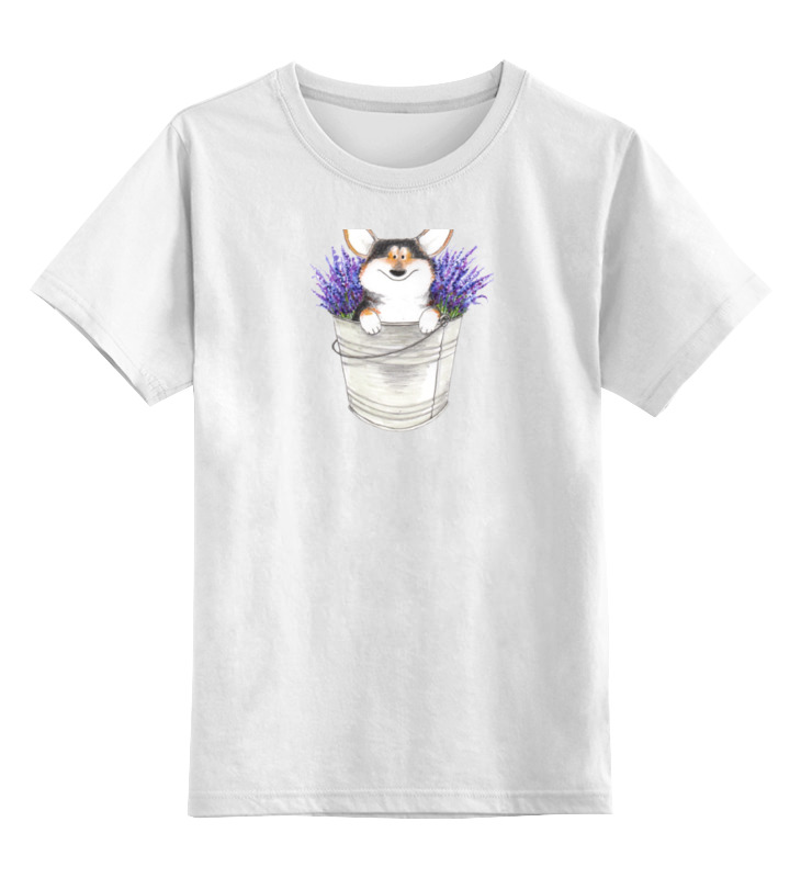 Printio Детская футболка классическая унисекс Корги и лаванда