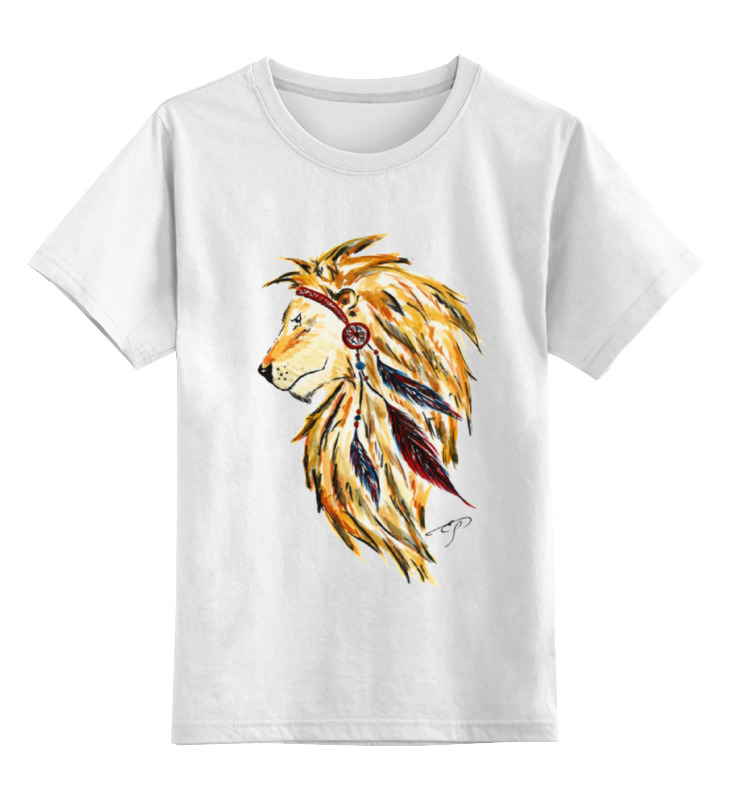Printio Детская футболка классическая унисекс Лев индеец printio детская футболка классическая унисекс лев индеец