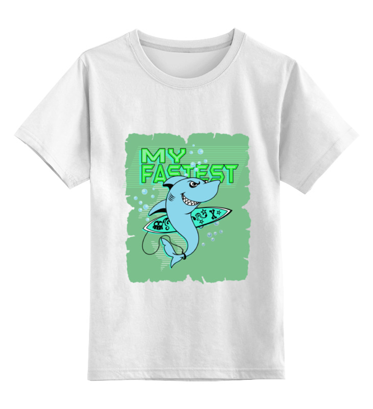 Printio Детская футболка классическая унисекс Акула серфингист